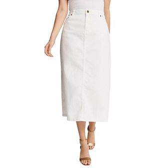 Jessica London Women's Plus Size True Fit Stretch Denim Midi Skirt