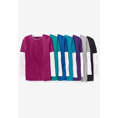 Woman Within Plus Size Layered-Look Crewneck Tee