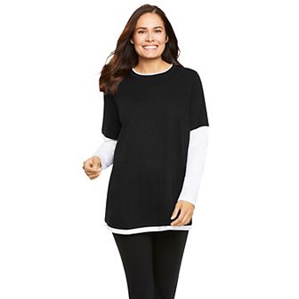 Woman Within Plus Size Layered-Look Crewneck Tee