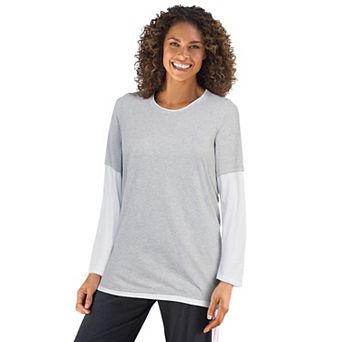 Woman Within Plus Size Layered-Look Crewneck Tee