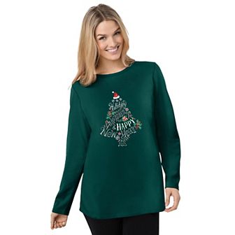 Woman Within Plus Size Holiday Graphic Tee
