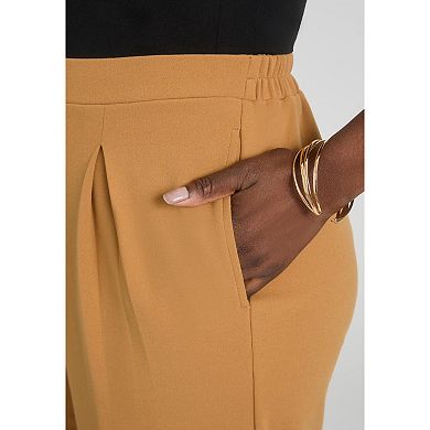 Jessica London Women's Plus Size Stretch Knit Crepe Wide Leg Pant