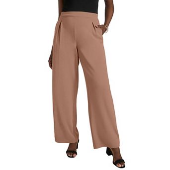 Jessica London Women's Plus Size Stretch Knit Crepe Wide Leg Pant