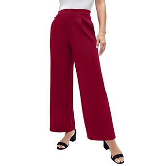 Jessica London Women's Plus Size Stretch Knit Crepe Wide Leg Pant