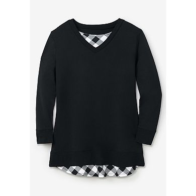 Woman Within Plus Size Layered Look Sweatshirt