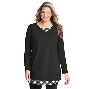 Woman Within Plus Size Layered Look Sweatshirt