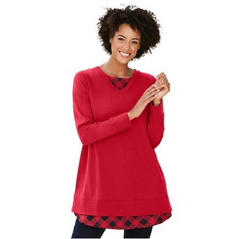 Woman Within Plus Size Layered Look Sweatshirt