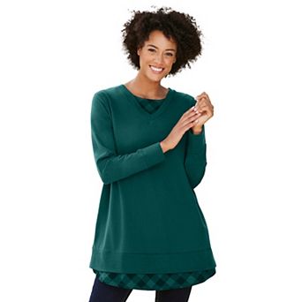 Woman Within Plus Size Layered Look Sweatshirt