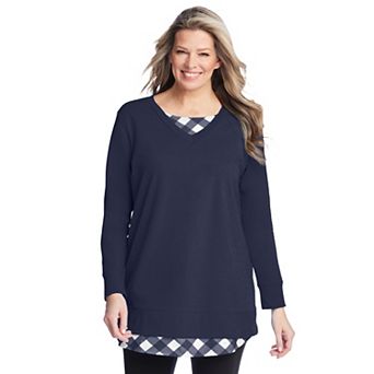 Woman Within Plus Size Layered Look Sweatshirt