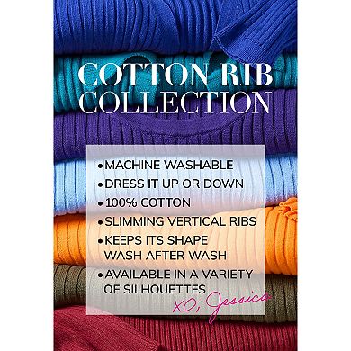 Jessica London Women's Plus Size V-Neck Ribbed Sweater