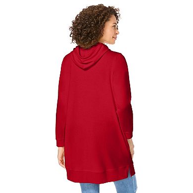 Woman Within Plus Size Longer-Length Hoodie Sweatshirt.