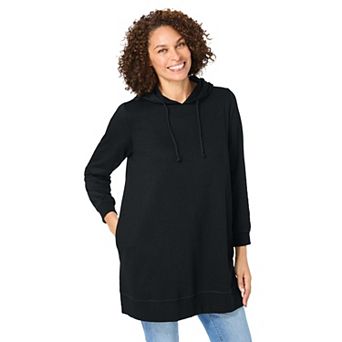 Woman Within Plus Size Longer-Length Hoodie Sweatshirt.