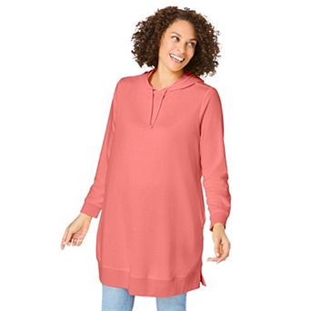 Woman Within Plus Size Longer-Length Hoodie Sweatshirt.
