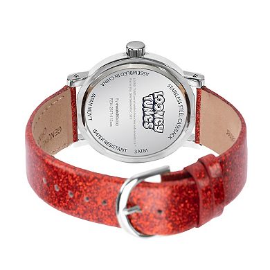 Women's Looney Tunes Bugs Bunny Red Glitter Strap Watch - WBW00012