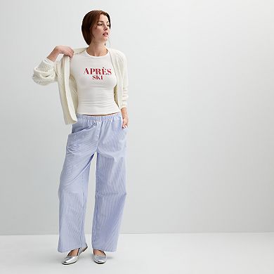 Juniors' Threads of Luxx Striped Boxer Pants