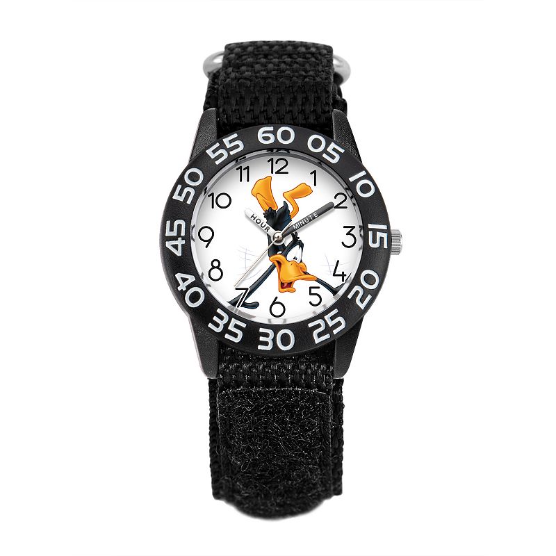 Looney Tunes Daffy Duck Kids' Plastic Time Teacher Watch, Boy's, Size: Medium, Black