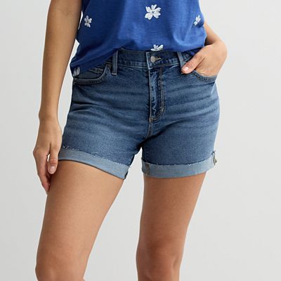 Petite Sonoma Goods For Life Mid Rise Roll Cuff Shorts