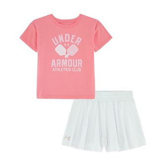 Baby & Toddler Girl Under Armour Sporty Graphic Tee & Layered Shorts Set