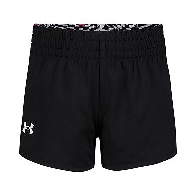 Toddler Girl Under Armour UA Reversible Woven Print and Solid Shorts Set