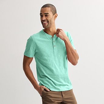 Men's Sonoma Goods For Life® Essential Short Sleeve Striped Henley T-Shirt
