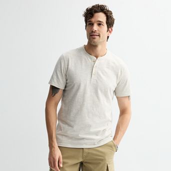 Men's Sonoma Goods For Life® Essential Short Sleeve Striped Henley T-Shirt