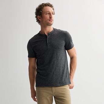 Men's Sonoma Goods For Life® Essential Short Sleeve Striped Henley T-Shirt