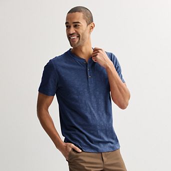Men's Sonoma Goods For Life® Essential Short Sleeve Striped Henley T-Shirt