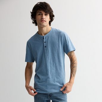 Men's Sonoma Goods For Life® Essential Short Sleeve Striped Henley T-Shirt