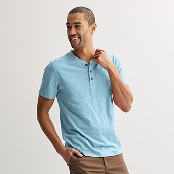 Men's Sonoma Goods For Life® Essential Short Sleeve Striped Henley T-Shirt