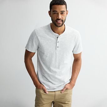 Men's Sonoma Goods For Life® Essential Short Sleeve Striped Henley T-Shirt