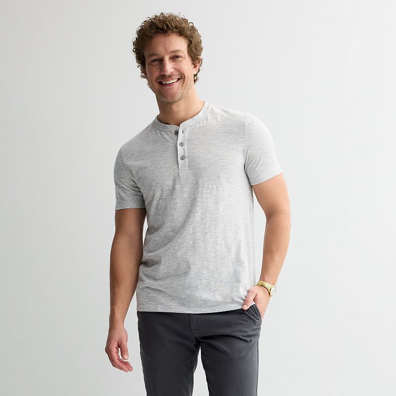 Men's Sonoma Goods For Life Essential Short Sleeve Striped Henley T-Shirt