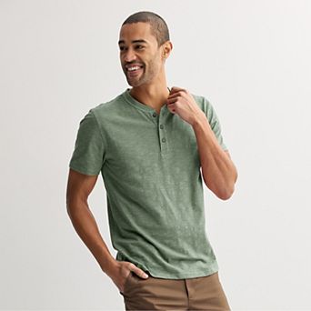 Men's Sonoma Goods For Life® Essential Short Sleeve Striped Henley T-Shirt