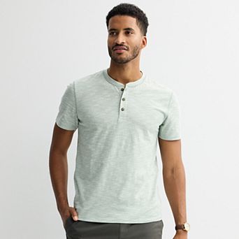 Men's Sonoma Goods For Life® Essential Short Sleeve Striped Henley T-Shirt