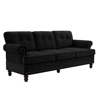3-Seater Chenille Sofa with Solid Rubberwood Legs for Living Room