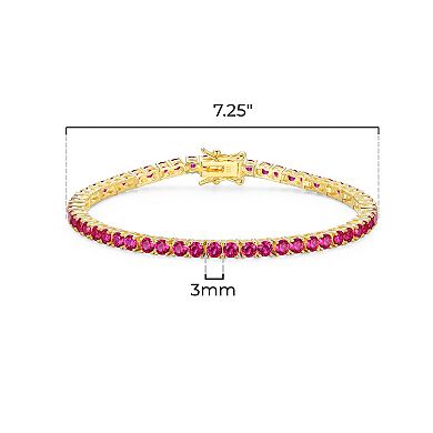 Classic Treasures 18k Gold over Silver Birthstone Tennis Bracelet