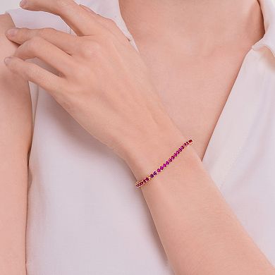 Classic Treasures 18k Gold over Silver Birthstone Tennis Bracelet