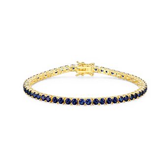 Classic Treasures 18k Gold over Silver Birthstone Tennis Bracelet