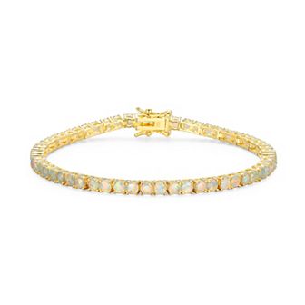 Classic Treasures 18k Gold over Silver Birthstone Tennis Bracelet