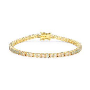 Classic Treasures 18k Gold over Silver Birthstone Tennis Bracelet