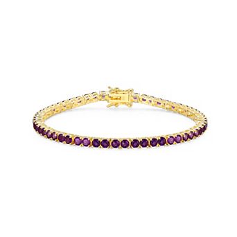 Classic Treasures 18k Gold over Silver Birthstone Tennis Bracelet