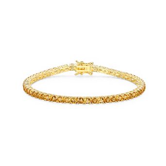 Classic Treasures 18k Gold over Silver Birthstone Tennis Bracelet