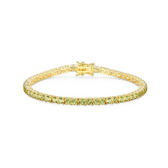 Classic Treasures 18k Gold over Silver Birthstone Tennis Bracelet