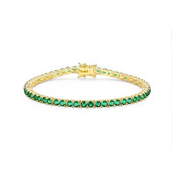 Classic Treasures 18k Gold over Silver Birthstone Tennis Bracelet