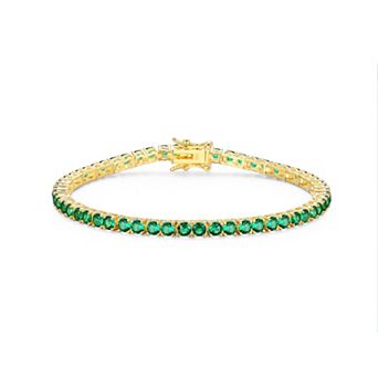 Classic Treasures 18k Gold over Silver Birthstone Tennis Bracelet