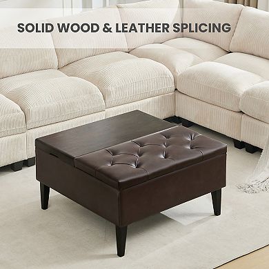 SERWALL Square Coffee Table Storage Ottoman