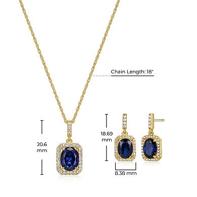 Classic Treasures 18k Gold over Silver Birthstone Drop Earrings & Pendant Necklace Set