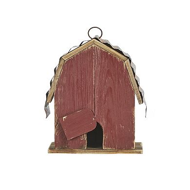 Glitzhome 10.2" H Rustic Bird House Outdoor Garden