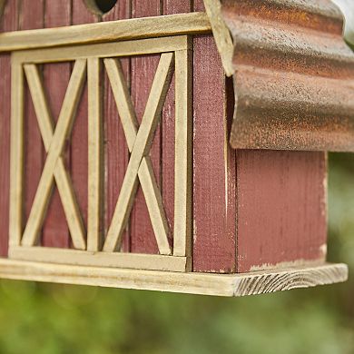 Glitzhome 10.2" H Rustic Bird House Outdoor Garden