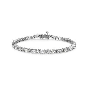 Classic Treasures Sterling Silver Birthstone Diamond Accent Tennis Bracelet