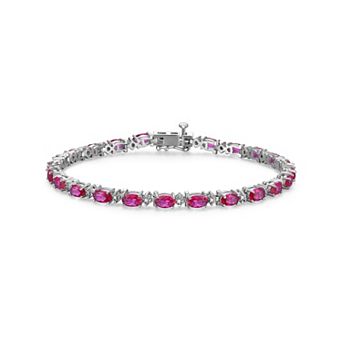 Classic Treasures Sterling Silver Birthstone Diamond Accent Tennis Bracelet